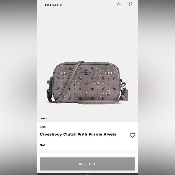 Coach RARE Coach Praire Rivet Double Zip Crossbody Clutch w Studs/dustbag - Picture 10 of 10